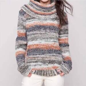 NEW CHARLIE B women's cowl neck sweater in autumn